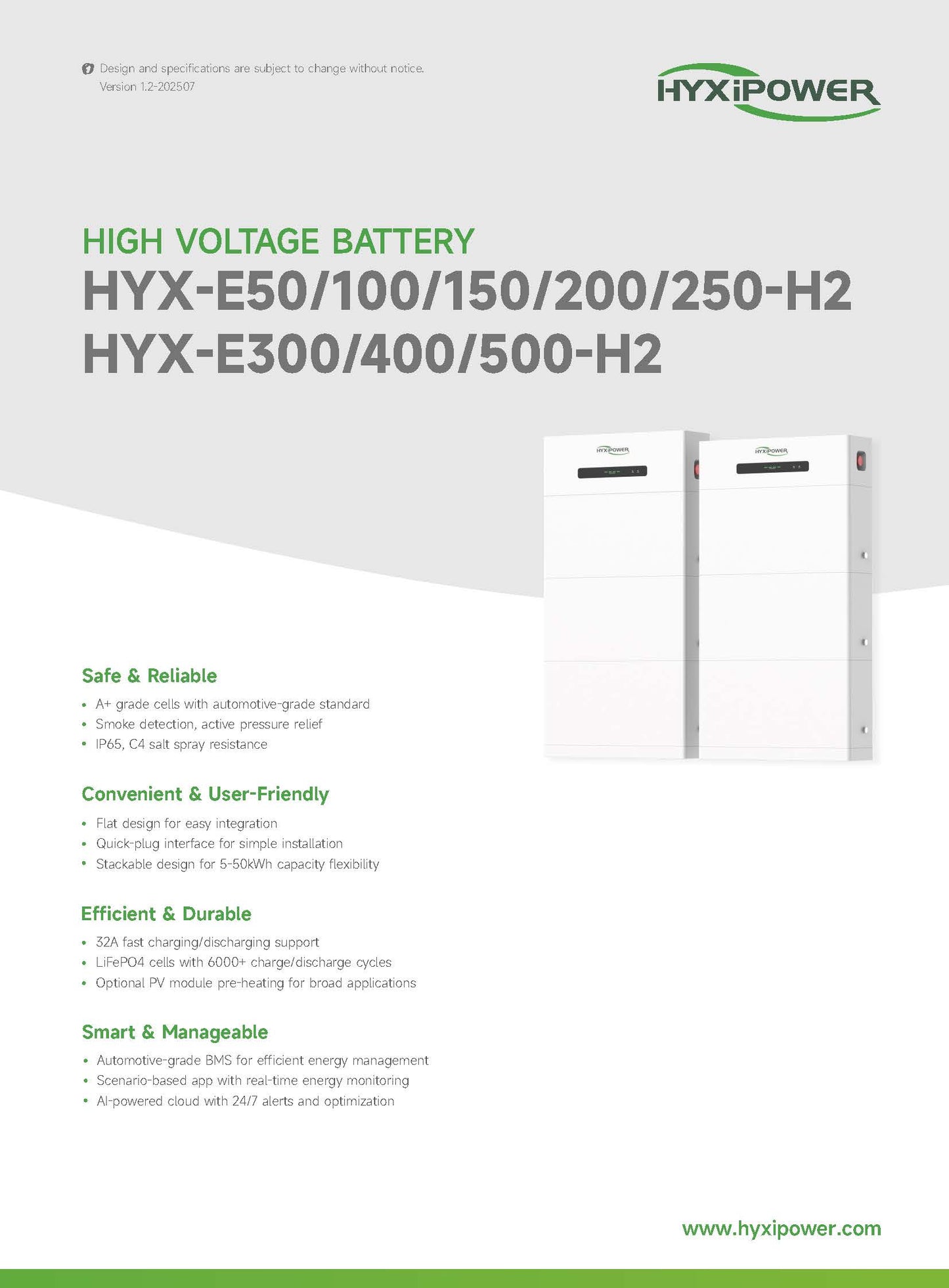 HYXi Modul Baterie de Înaltă Tensiune 5.3 kWh HYX-E50B-H2